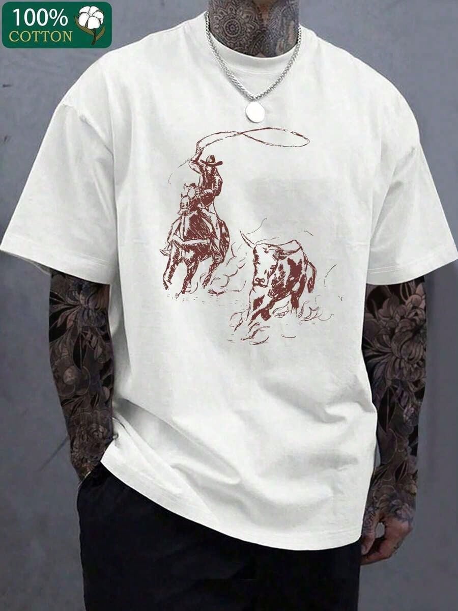 Outdoor Adventure At - Cotton Graphic TeesThe Original Cowboy T-Shirt,