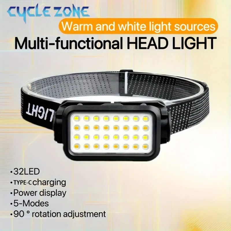 Rechargeable Headlamp with 32  - مراجعة Outdoor Adventure At وسعره