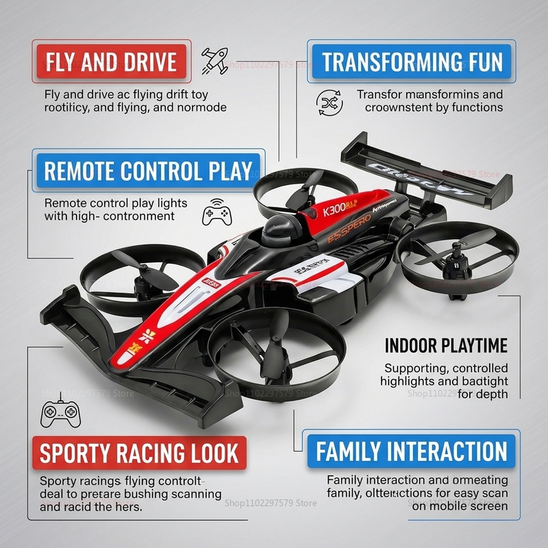 RC UAV Flying Drift Cars 2-in- - مراجعة Outdoor Adventure At وسعره
