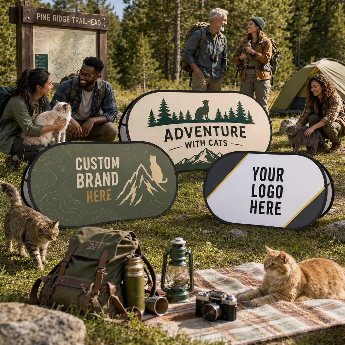 Custom Adventure Cat Pop Up Ba - مراجعة Outdoor Adventure Birthday Party وسعره