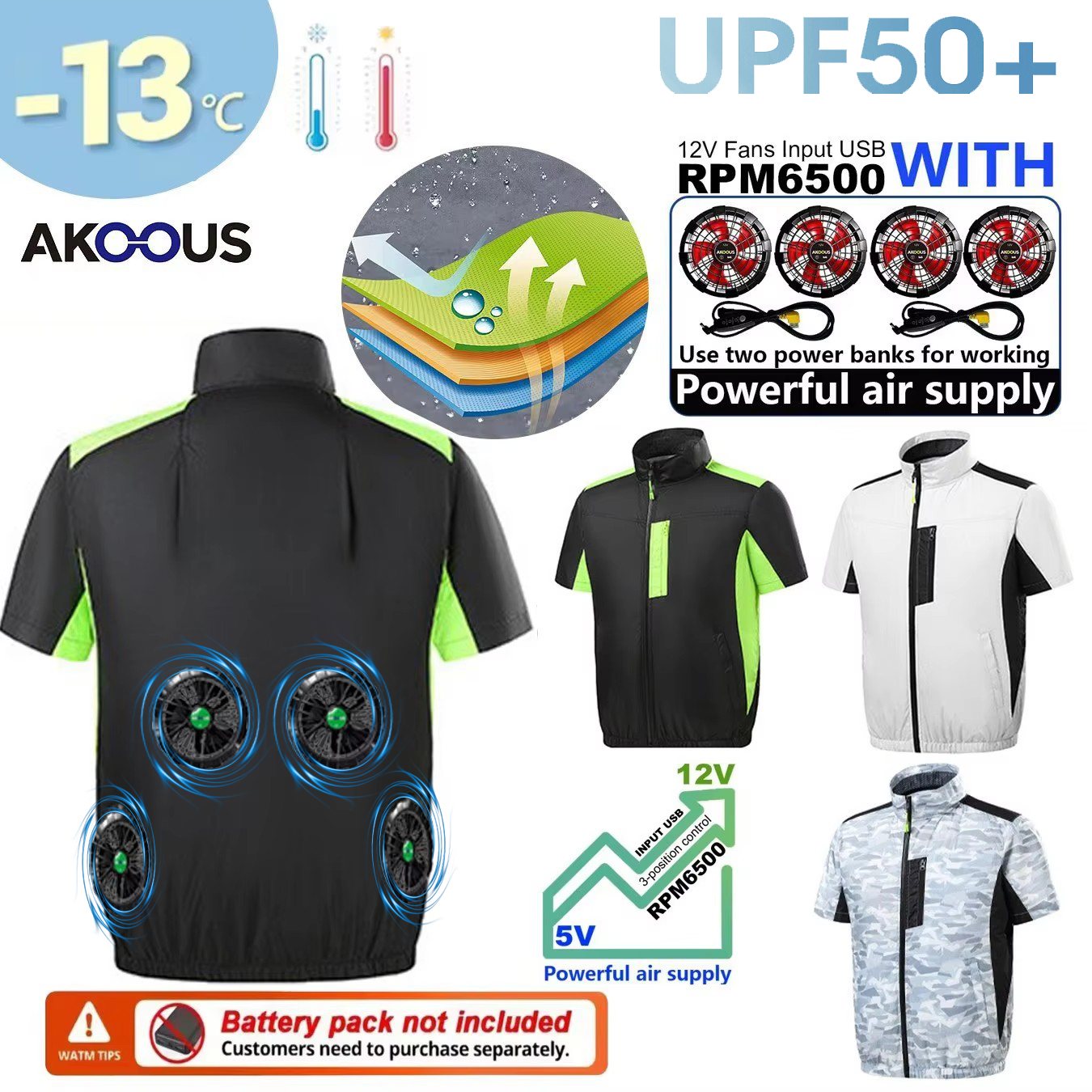 12V 5V USB Cooling 4 Fans Vest - مراجعة Outdoor Adventure Clothing وسعره
