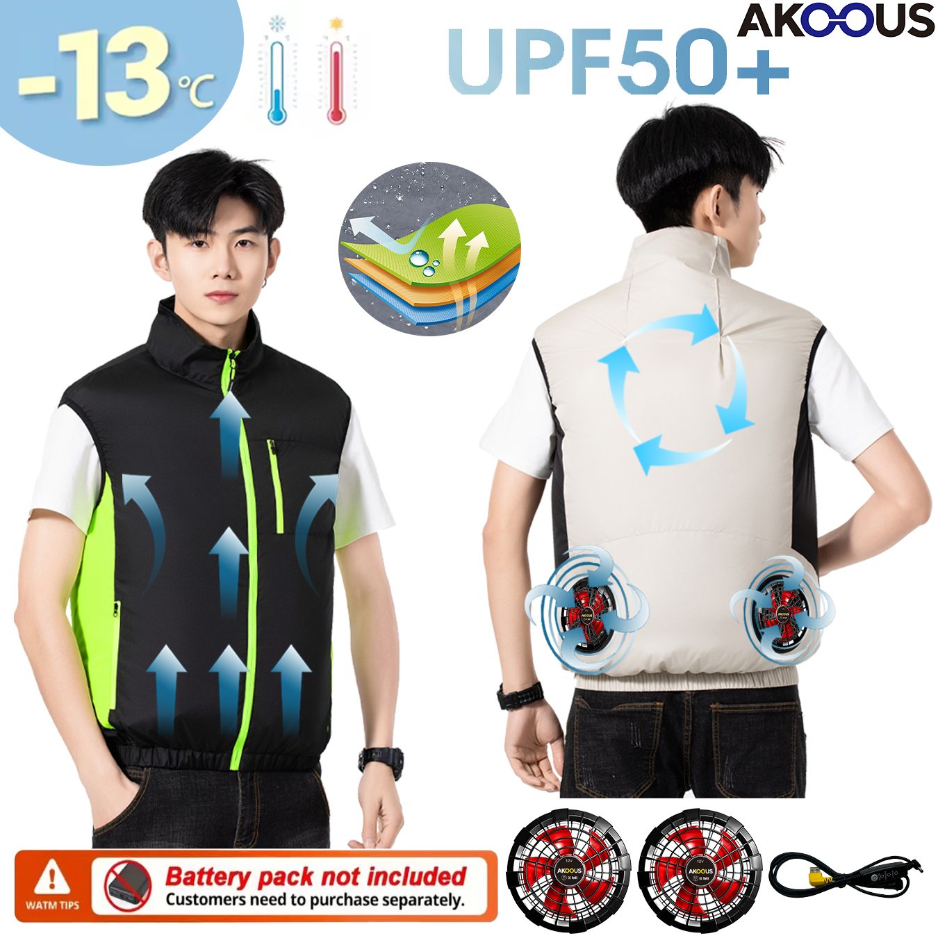 12V 5V USB Cooling 4 Fans Vest - مراجعة Outdoor Adventure Clothing وسعره